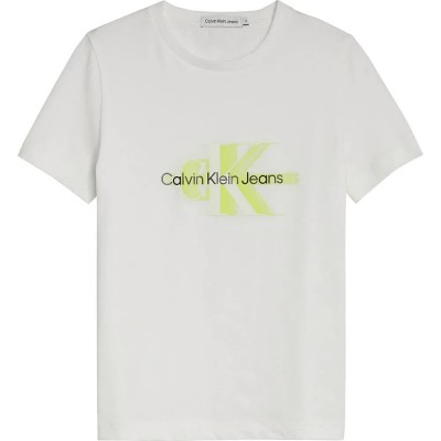 тениска,детски,тениски,calvin,klein,jeans,perforated,glow,monogram,short,sleeve,t,shirt,white,(bright,white)