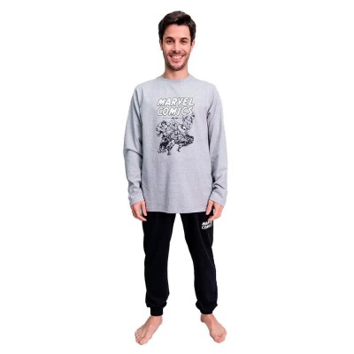 пижама,мъжки,пижами,cerdá,marvel,long,sleeve,pyjama,black,(gray)