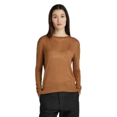 блуза,дамски,пуловери,дамски,плетени,дрехи,g,star,core,sweater,brown,(oxide,ocre)