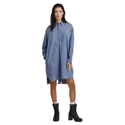 риза,с,дълъг,ръкав,дамски,поли,и,рокли,g,star,denim,shirt,long,sleeve,dress,blue,(medium,aged)