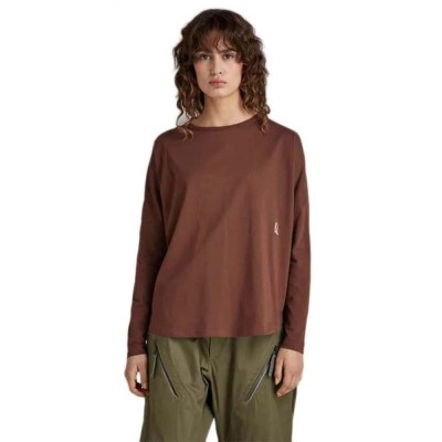 тениска,дамски,тениски,g,star,woven,mix,loose,long,sleeve,t,shirt,brown,(chocolate,lab)