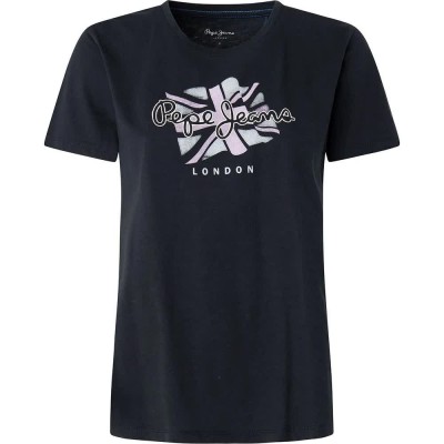 тениска,дамски,тениски,pepe,jeans,poppy,short,sleeve,t,shirt,dulwich,(black)