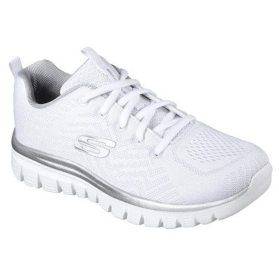 маратонки,дамски,маратонки,skechers,graceful,trainers,white,mesh,silver,trim,(white)