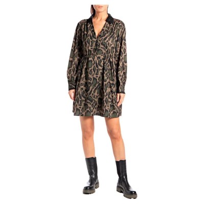 рокля,дамски,поли,и,рокли,replay,w9758,.000.73820,long,sleeve,dress,green,(black,military,green,olive)