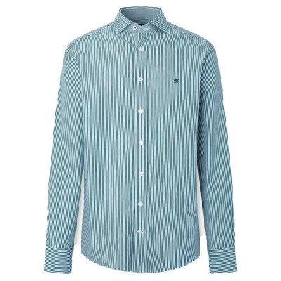риза,с,дълъг,ръкав,мъжки,ризи,hackett,essential,bengal,stripe,long,sleeve,shirt,green,white,(white,green)