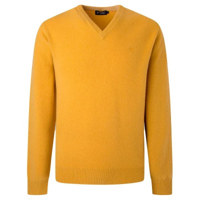 блуза,мъжки,пуловери,hackett,lambswool,v,neck,sweater,yellow,(honey,gold)