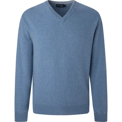 блуза,мъжки,пуловери,hackett,lambswool,v,neck,sweater,blue,(horizon,blue)