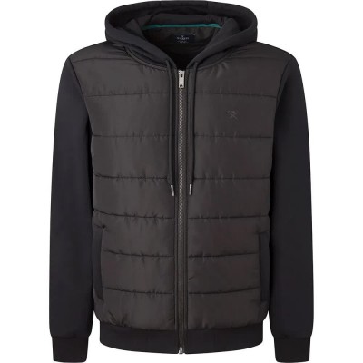 суичър,мъжки,пуловери,hackett,quilt,front,hoodie,black