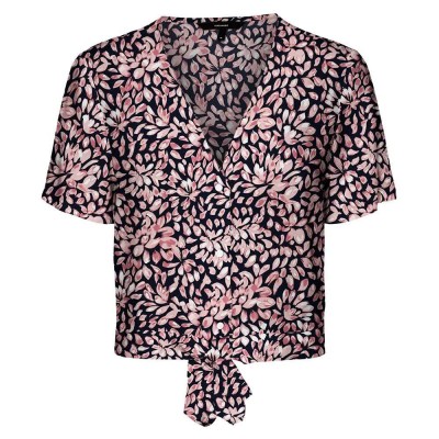сако,дамски,блузи,дамски,ризи,vero,moda,easy,tie,short,sleeve,blouse,multicolor,(navy,blazer,aop,issa)