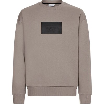 блуза,мъжки,пуловери,calvin,klein,textured,logo,box,comfort,sweatshirt,beige,(grey,asphalt)
