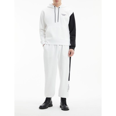 суичър,мъжки,пуловери,calvin,klein,jeans,stacked,colorblock,hoodie,white