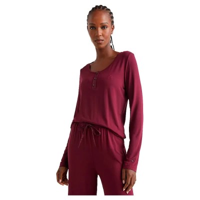 тениска,дамски,тениски,tommy,hilfiger,henley,long,sleeve,t,shirt,red,(rouge)