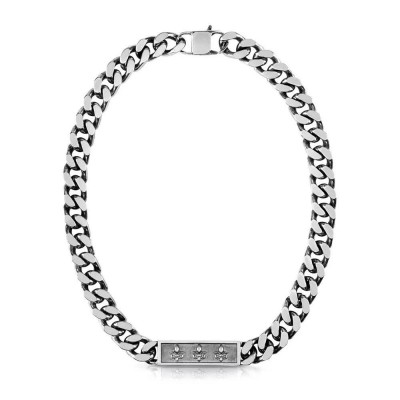 бижутерия,guess,23,curb,4dc,frame,as,necklace,11,mm,silver