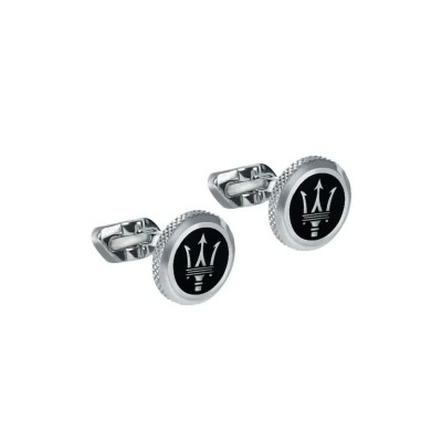 бижутерия,maserati,cufflinks,steel,jm416ail03,cufflinks,black,(silver)