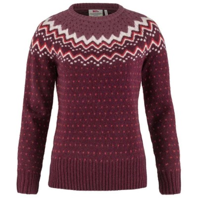 блуза,дамски,пуловери,дамски,плетени,дрехи,fjällräven,Övik,knit,sweater,dark,garnet,(red)
