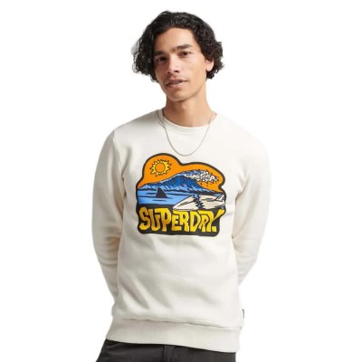 блуза,мъжки,пуловери,superdry,vintage,travel,sticker,sweatshirt,white,(desert,bone,off,white)