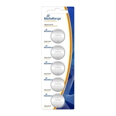 батерии,mediarange,cr2450,button,battery,5,units,clear,(silver)