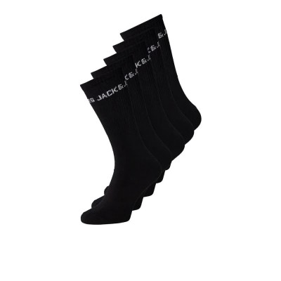 чорапи,детски,чорапи,jack,&,jones,basic,logo,tennis,socks,5,pairs,black,(black,detail,black)