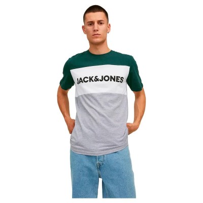 тениска,мъжки,тениски,jack,&,jones,logo,blocking,short,sleeve,t,shirt,multicolor,(pine,grove,slim,fit)
