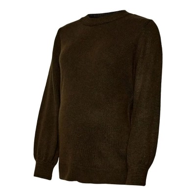 блуза,дамски,пуловери,дамски,плетени,дрехи,mamalicious,new,anne,maternity,sweater,brown,(grape,leaf,detail,melange)