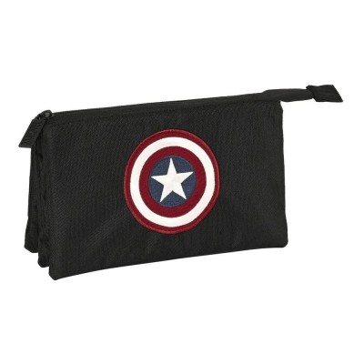 канцеларски,принадлежности,safta,triple,captain,america,teen,pencil,case,black,(multicolor)