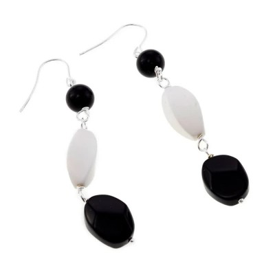 бижутерия,cristian,lay,541100,earrings,silver,(black,white)