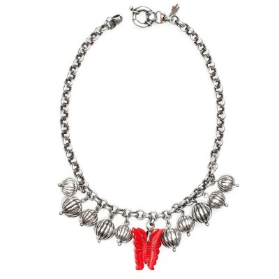 бижутерия,folli,follie,4n9b003r,necklace,silver,(red)