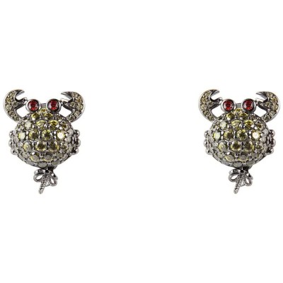бижутерия,lancaster,jla,ear,crab3,earrings,golden,(green,ip,black)