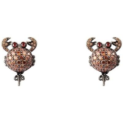 бижутерия,lancaster,jla,ear,crab4,earrings,golden,(brown,ip,black)