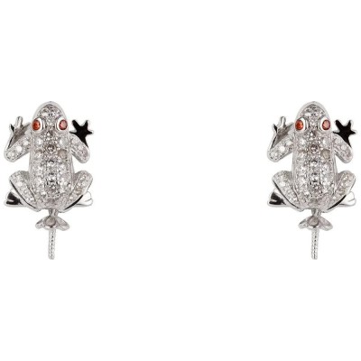 бижутерия,lancaster,jla,ear,frog1,earrings,silver,(white)