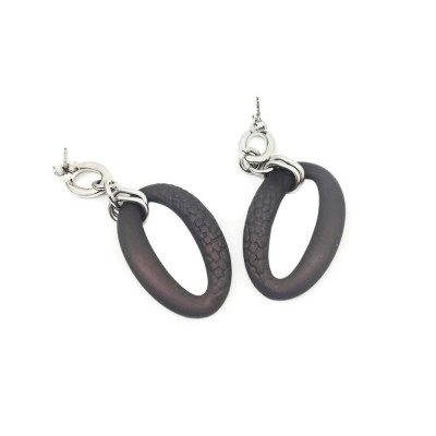 бижутерия,panarea,or1m,earrings,silver,(brown,silver)