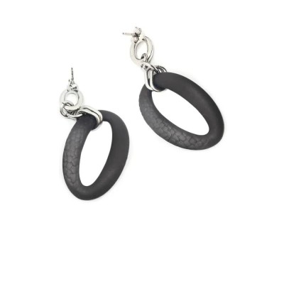 бижутерия,panarea,or1n,earrings,silver,(black,silver)