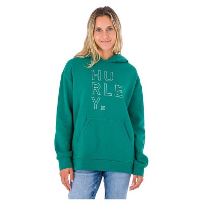 суичър,дамски,блузи,hurley,os,outline,text,hoodie,green