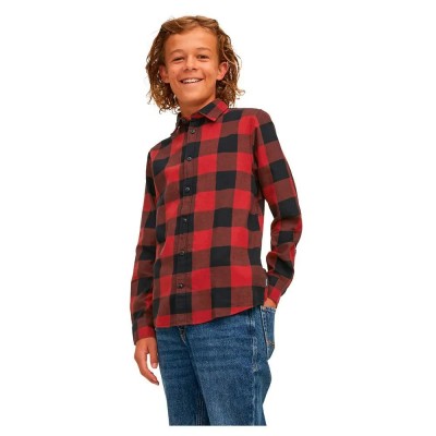 риза,с,дълъг,ръкав,детски,ризи,jack,&,jones,gingham,twill,long,sleeve,shirt,brick,red,(red)