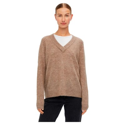блуза,дамски,пуловери,дамски,плетени,дрехи,object,ellie,v,neck,sweater,beige