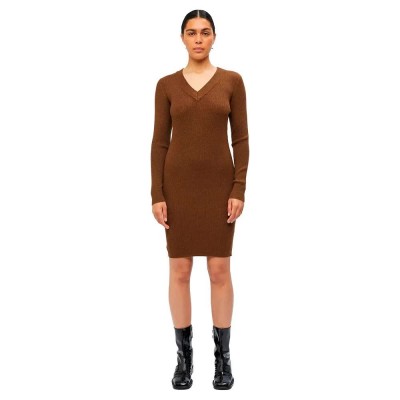 рокля,дамски,поли,и,рокли,object,fae,thess,long,sleeve,dress,brown,(dark,earth,detail,melange)