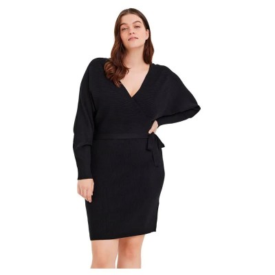 рокля,дамски,поли,и,рокли,vero,moda,curve,hollyrem,long,sleeve,short,dress,brown,(black)
