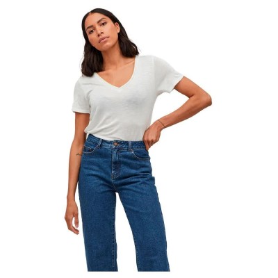 тениска,дамски,тениски,vila,noel,lurex,short,sleeve,v,neck,t,shirt,cloud,dancer,(beige)