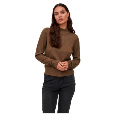 блуза,дамски,пуловери,дамски,плетени,дрехи,vila,ril,sweater,crocodile,detail,dark,melange,(brown)