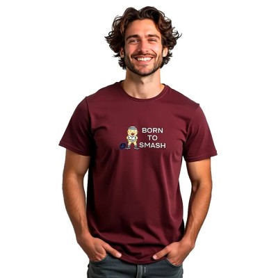 тениска,мъжки,тениски,kruskis,born,to,smash,short,sleeve,t,shirt,dark,red
