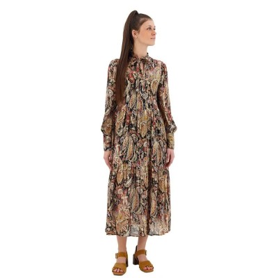 рокля,дамски,поли,и,рокли,superdry,studios,tiered,midi,dress,brown,(paisley,print)