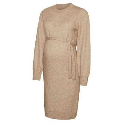 рокля,дамски,поли,и,рокли,mamalicious,newanne,maternity,long,sleeve,dress,beige,(natural,melange)