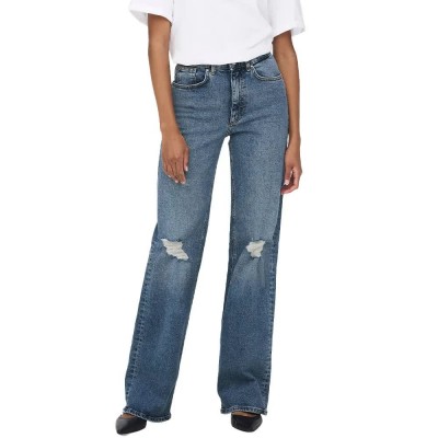 дънки,дамски,панталони,only,juicy,wide,leg,fit,high,waist,jeans,dark,medium,blue,denim,(blue)