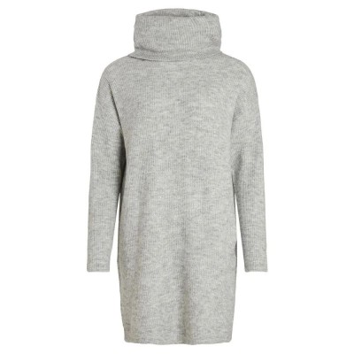 блуза,дамски,пуловери,дамски,плетени,дрехи,vila,cilia,14074330,high,neck,sweater,light,grey,melange,(grey)