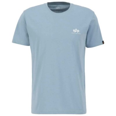 тениска,мъжки,тениски,alpha,industries,basic,small,logo,short,sleeve,t,shirt,grey,blue,(blue)