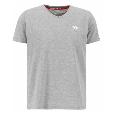 тениска,мъжки,тениски,alpha,industries,basic,small,logo,short,sleeve,v,neck,t,shirt,grey,(grey,heather)
