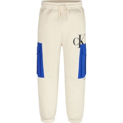анцуг,детски,панталони,calvin,klein,jeans,mix,media,colour,block,sweat,pants,beige