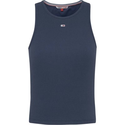 тениска,мъжки,тениски,дамски,тениски,tommy,jeans,essential,rib,sleeveless,t,shirt,blue,(twilight,navy)