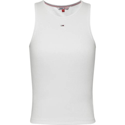 тениска,мъжки,тениски,дамски,тениски,tommy,jeans,essential,rib,sleeveless,t,shirt,white,(white)