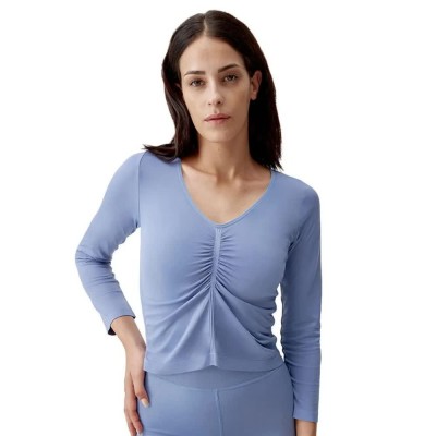 тениска,дамски,тениски,born,living,yoga,danday,seamless,long,sleeve,t,shirt,blue,(digital,lavanda)